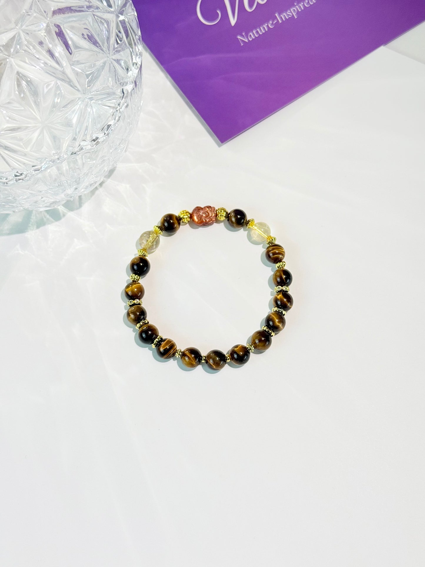 Fortune Radiance - Yellow Tiger’s Eye, Rutilated Quartz and Strawberry Quartz