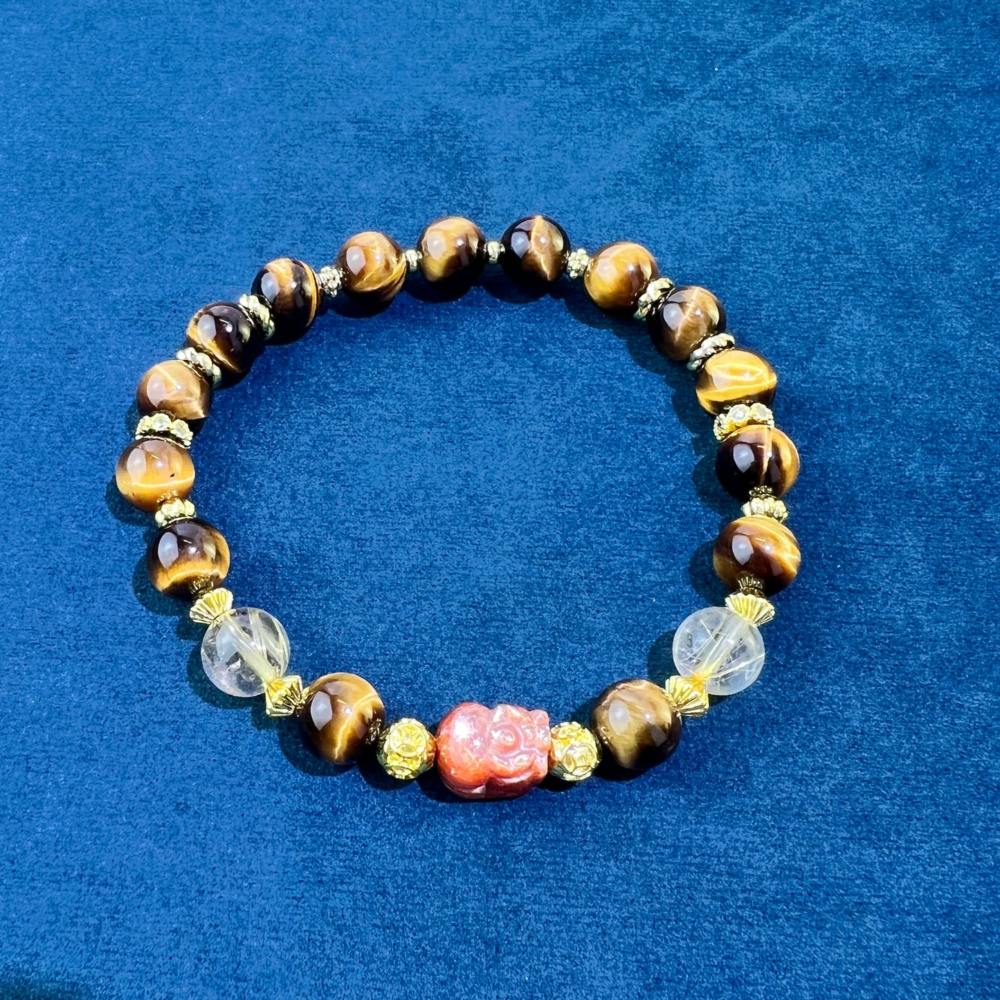 Fortune Radiance - Yellow Tiger’s Eye, Rutilated Quartz and Strawberry Quartz