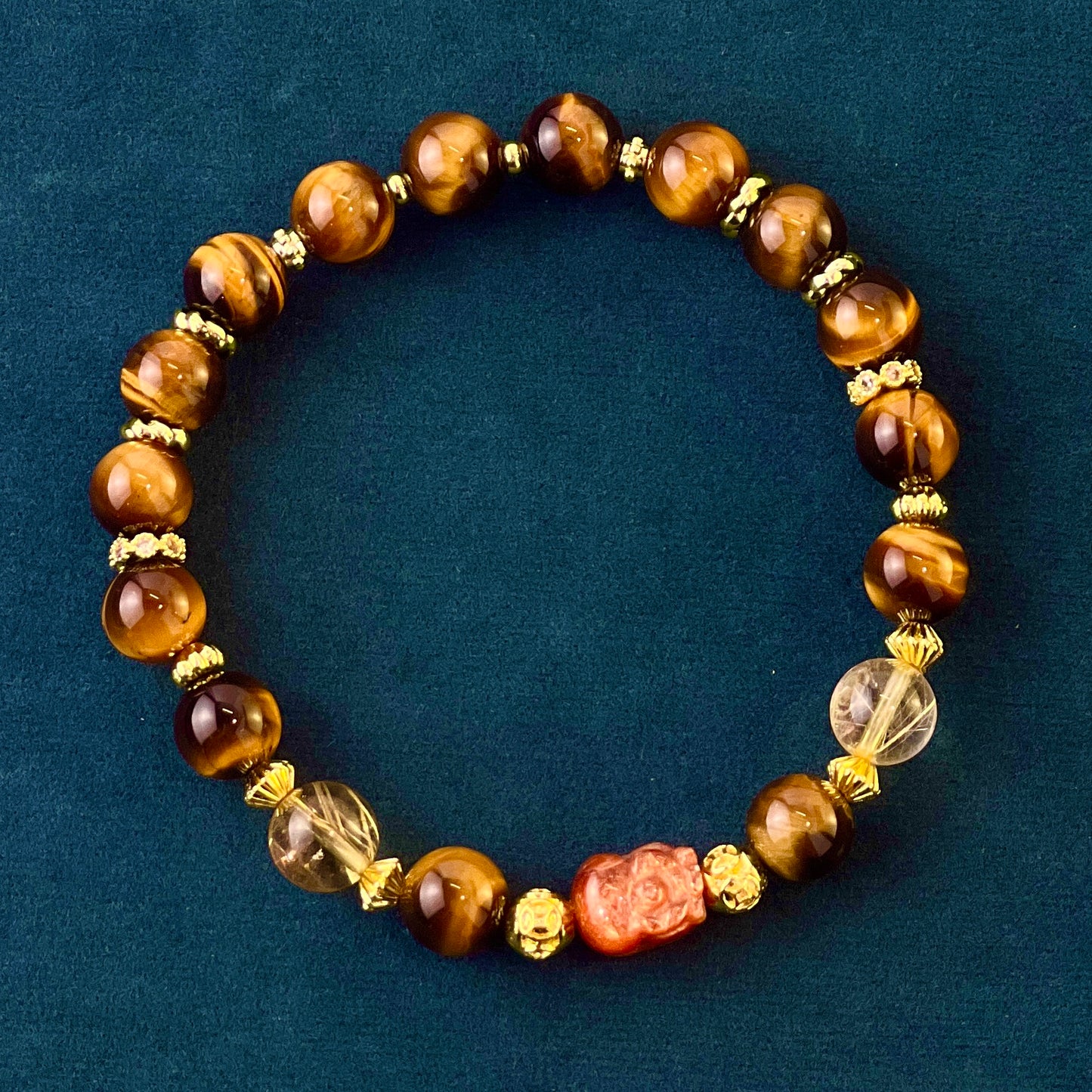 Fortune Radiance - Yellow Tiger’s Eye, Rutilated Quartz and Strawberry Quartz